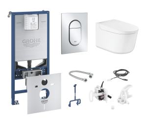 Набор унитаз-биде GROHE Sensia Pro с панелью смыва, системой инсталляции и комплектом для автоматического смыва (120170)