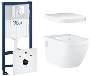 Комплект инсталляции GROHE Rapid SL 4 в 1 с унитазом Euro Ceramic и сиденьем (NW0136)
