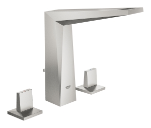 Смеситель для раковины GROHE Allure Brilliant на 3 отверстия, с донным клапаном и высоким изливом, суперсталь (20344DC0)