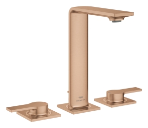Смеситель для раковины GROHE Allure на 3 отверстия, с донным клапаном, M-Size, теплый закат матовый (20188DL1)