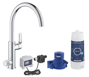Смеситель для кухни GROHE Blue Pure Eurosmart с функцией фильтрации, с фильтром в комплекте, хром (30499000)