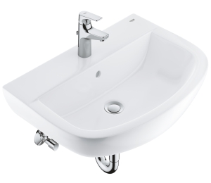 Набор для ванной: раковина, смеситель StartFlow и сифон, GROHE Bau Ceramic (39472000)