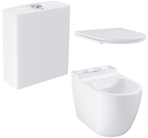 Унитаз напольный GROHE Bau Ceramic с бачком и сиденьем с микролифтом (NW0099)
