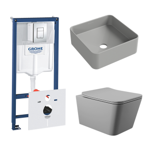 Комплект инсталляции GROHE Rapid SL 38775001 с унитазом Aqueduto MACIO MAC0130 и раковиной Aqueduto ESPIRAL ESP0330 (NW0362)