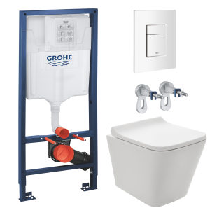 Комплект инсталляции GROHE 38772SH0 с унитазом AQUAme AQM2004 и сиденьем с микролифтом (NW0179/S)