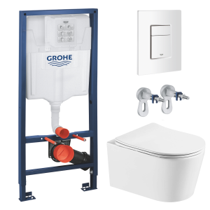 Комплект инсталляции GROHE Rapid SL 38772SH0 с унитазом Aquatek ОБЕРОН AQ1365T-00 и сиденьем с микролифтом (NW0255)