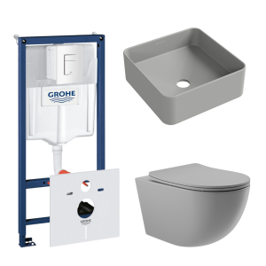 Комплект инсталляции GROHE Rapid SL 38772SH0 с унитазом Aqueduto OVO0130 и раковиной Aqueduto ESPIRAL ESP0330 (NW0360)