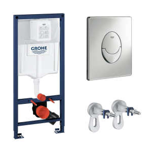 Система инсталляции для унитаза GROHE Rapid SL 3 в 1 с панелью смыва Skate Air, хром (NW0142)