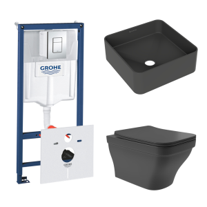 Комплект инсталляции GROHE Rapid SL 38775001 с унитазом Aqueduto ESTETA EST0140 и раковиной накладная Aqueduto ESPIRAL ESP0340 (NW0370)