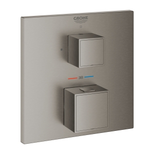 Внешняя часть термостата для душа GROHE Grohtherm Cube на 1 потребителя, темный графит матовый (24153AL0)