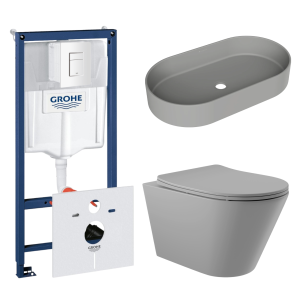 Комплект инсталляции GROHE Rapid SL 38772SH0 с унитазом Aqueduto CONE CON0130 и раковиной Aqueduto ESPIRAL ESP0230 (NW0448)