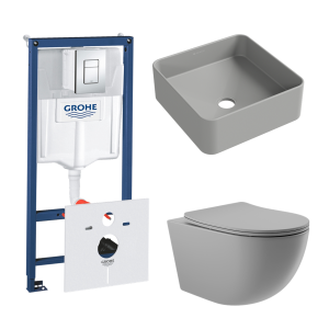 Комплект инсталляции GROHE Rapid SL 38775001 с унитазом Aqueduto OVO0130 и раковиной Aqueduto ESPIRAL ESP0330 (NW0358)