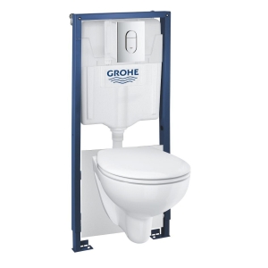 Система инсталляции GROHE Rapid SL с подвесным унитазом Bau Ceramic и сиденьем (36500000)