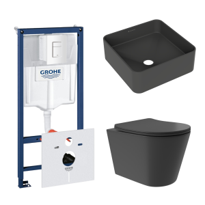 Комплект инсталляции GROHE Rapid SL 38775001 с унитазом Aqueduto CONE Plus CONT0240 и раковиной Aqueduto ESPIRAL ESP0340 (NW0374)