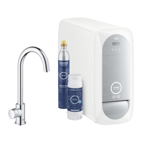Кран для кухонной мойки GROHE Blue Home Mono с системой фильтрации, охлаждения и газирования воды, Wi-Fi, хром (31498001)