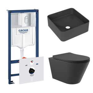 Комплект инсталляции GROHE Rapid SL NW0145/S с унитазом Aqueduto CONE CON0140 и раковиной Aqueduto ESPIRAL ESP0340 (NW0393)