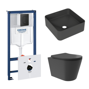 Комплект инсталляции GROHE Solido 38811KF0 с унитазом Aqueduto CONE Plus CONT0240 и раковиной Aqueduto ESPIRAL ESP0340 (NW0375)