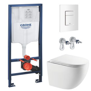 Комплект инсталляции GROHE Rapid SL 38772SH0 с унитазом AQUAme AQM2014PRO и сиденьем с микролифтом, смыв Invisible (NW0293)