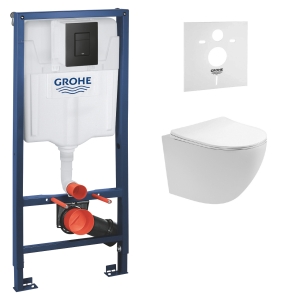 Комплект инсталляции GROHE 38811KF0-B/S с унитазом Aquatek ЕВРОПА и сиденьем с микролифтом (NW0153/S)