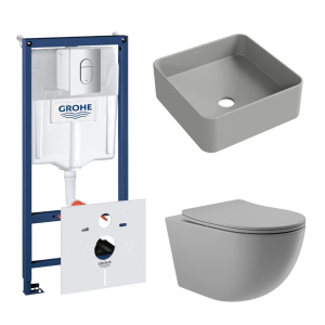 Комплект инсталляции GROHE Rapid SL NW0145/S с унитазом Aqueduto OVO0130 и раковиной Aqueduto ESPIRAL ESP0330 (NW0361)