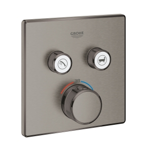 Внешняя часть термостата для ванны и душа GROHE Grohtherm SmartControl на 2 потребителя, темный графит матовый(29124AL0)