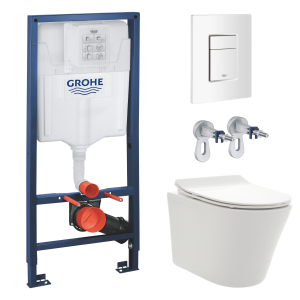 Комплект инсталляции GROHE 38772SH0 с унитазом AQUAme AQM2001 и сиденьем с микролифтом (NW0176/S)