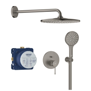 Душевая система GROHE Essence со смесителем для душа, темный графит матовый (25287AL0)