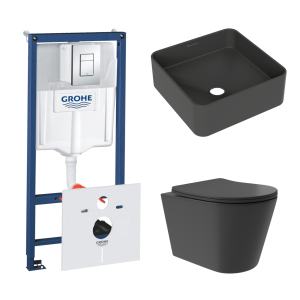 Комплект инсталляции GROHE Rapid SL 38775001 с унитазом Aqueduto OVO Plus OVOT0240 и раковиной Aqueduto ESPIRAL ESP0340 (NW0378)