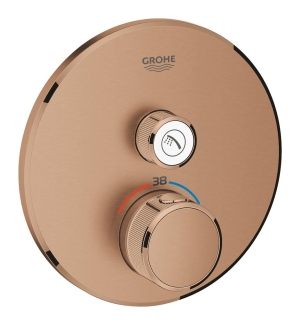 Внешняя часть термостата для душа GROHE Grohtherm SmartControl на 1 потребителя, круглая, теплый заказ матовый (29118DL0)