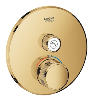 Внешняя часть термостата для душа GROHE Grohtherm SmartControl на 1 потребителя, круглая, холодный рассвет глянец (29118GL0)