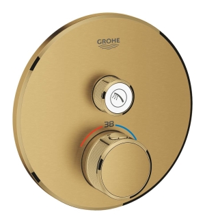 Внешняя часть термостата для душа GROHE Grohtherm SmartControl на 1 потребителя, круглая, холодный рассвет матовый (29118GN0)