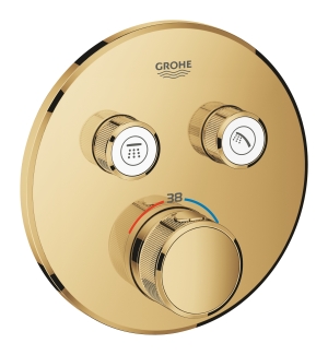 Внешняя часть термостата для ванны и душа GROHE Grohtherm SmartControl на 2 потребителя, круглая, холодный рассвет глянец (29119GL0)