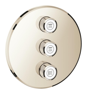 Внешняя часть переключателя потоков GROHE Grohtherm SmartControl на 3 положения, круглая, никель глянец (29122BE0)