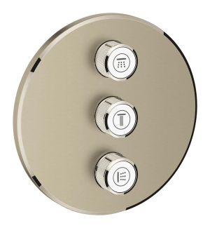Внешняя часть переключателя потоков GROHE Grohtherm SmartControl на 3 положения, круглая, никель матовый (29122EN0)