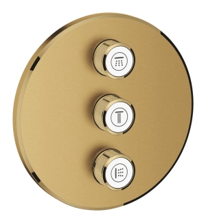 Внешняя часть переключателя потоков GROHE Grohtherm SmartControl на 3 положения, круглая, холодный рассвет матовый (29122GN0)