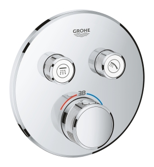 Внешняя часть термостата для ванны и душа GROHE Grohtherm SmartControl на 2 потребителя, круглая, хром (29119000)