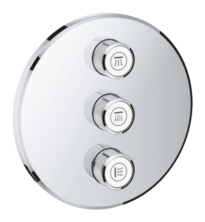 Внешняя часть переключателя потоков GROHE Grohtherm SmartControl на 3 положения, круглая, хром (29122000)