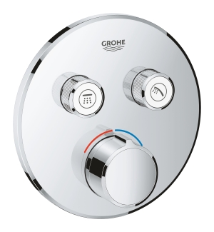 Внешняя часть смесителя для ванны и душа GROHE SmartControl круглая, на 2 потребителя, хром (29145000)