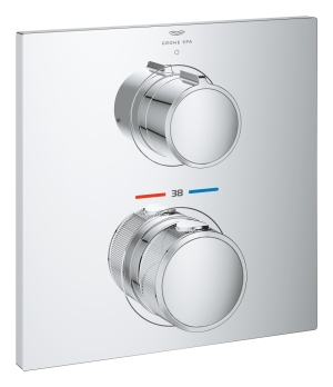 Внешняя часть термостата для душа GROHE Allure скрытого монтажа на 1 потребителя, квадратная, хром (19380002)