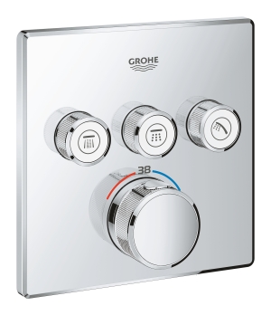 Внешняя часть термостата для ванны и душа GROHE Grohtherm SmartControl на 3 потребителя, хром (29126000)