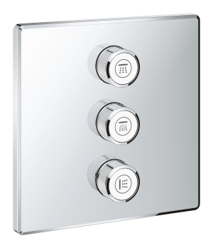 Внешняя часть переключателя потоков GROHE Grohtherm SmartControl на 3 положения, квадратная, хром (29127000)