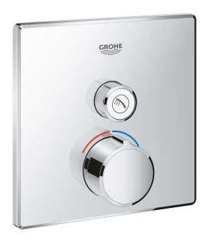 Внешняя часть смесителя для ванны и душа GROHE SmartControl квадратная, на 1 потребителя, хром (29147000)