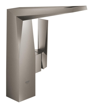 Смеситель для раковины GROHE Allure Brilliant с высоким изливом, гладкий корпус, темный графит матовый (23112AL0)