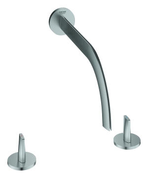 Смеситель для раковины GROHE Atrio Icon 3D двухвентильный на 3 отверстия, нержавеющая сталь (20614SD0)