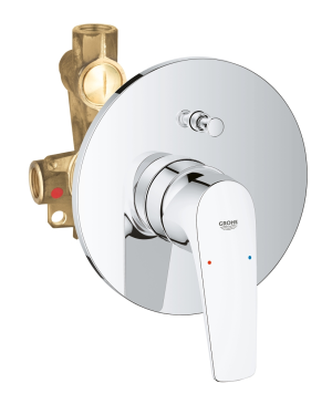 Смеситель для ванны GROHE BauFlow в комплекте с монтажной , хром (29113000)