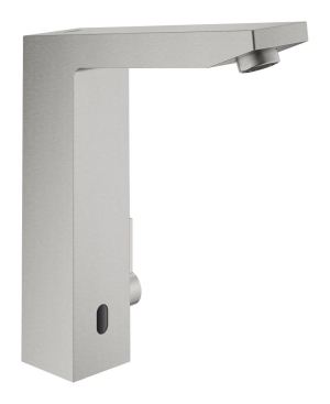 Смеситель для раковины GROHE Eurocube E инфракрасный, с регулировкой температуры, питание от батареи 6V, суперсталь (36441DC0)