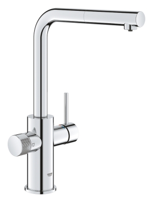 Смеситель для кухни GROHE Blue Pure Minta c вытяжным изливом, функцией фильтрации, без фильтра в комплекте, хром (30601000)