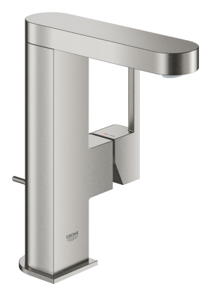 Смеситель для раковины GROHE Plus с донным клапаном, M-Size, суперсталь (23871DC3)