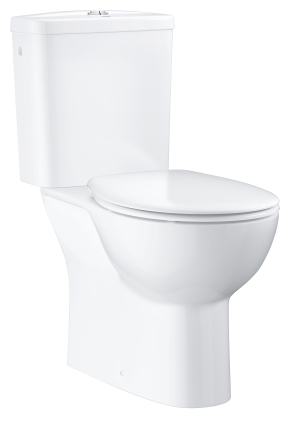 Унитаз напольный с бачком и сиденьем с микролифтом GROHE Bau Ceramic, альпин-белый (39346000)