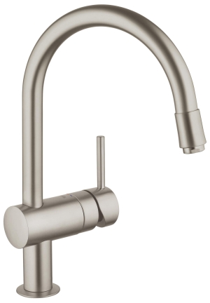 Смеситель для кухни GROHE Minta с вытяжным C-изливом, суперсталь (32918DC0)